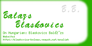 balazs blaskovics business card